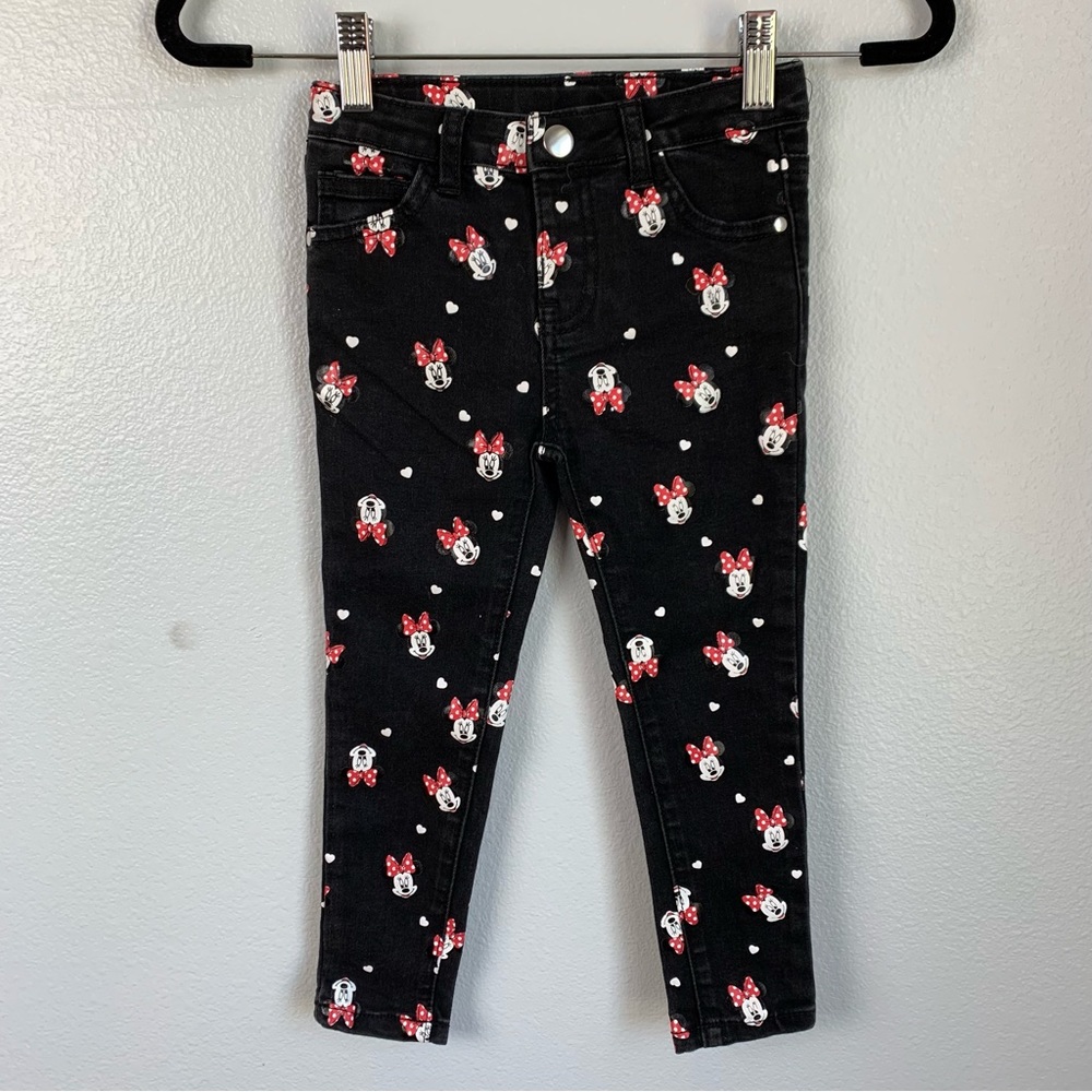 Disney Primark Minnie Mouse Black Skinny Jeans Size 3-4T